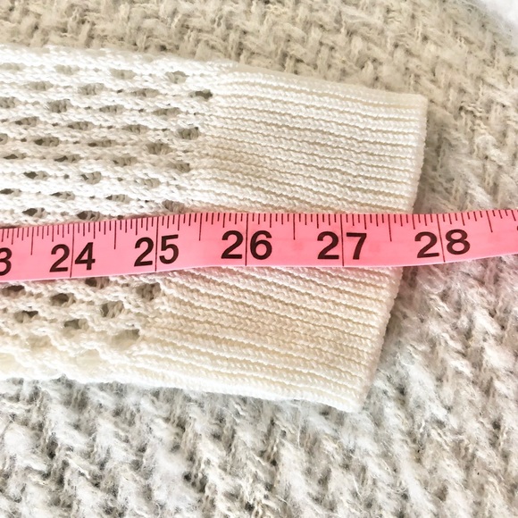 Soho New York & Company White/Cream Open Knit Zipper Back Sweater LIKE NEW! - Picture 6 of 8